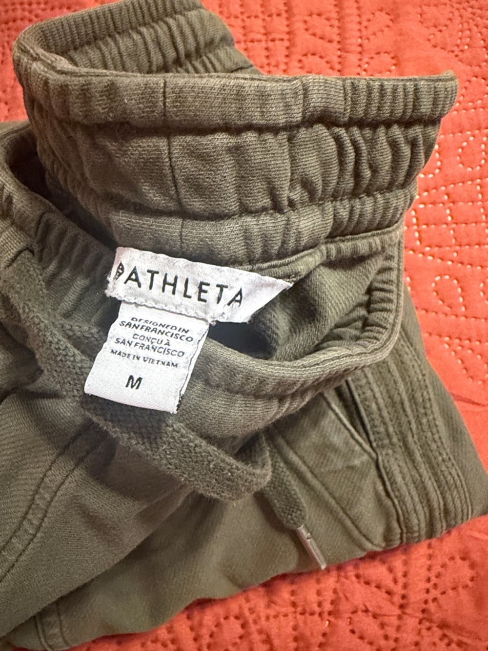 Athleta Olive Green Drawstring Waist Joggers